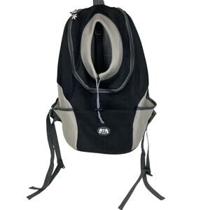 AGPET Small Dog Cat Pet Carrier Black Gray Breathable Backpack Travel Hiking